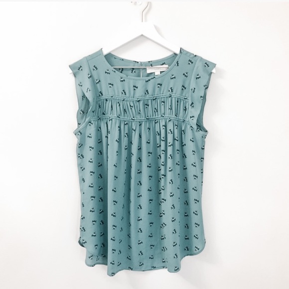 LOFT Tops - Loft Teal Butterfly Blouse